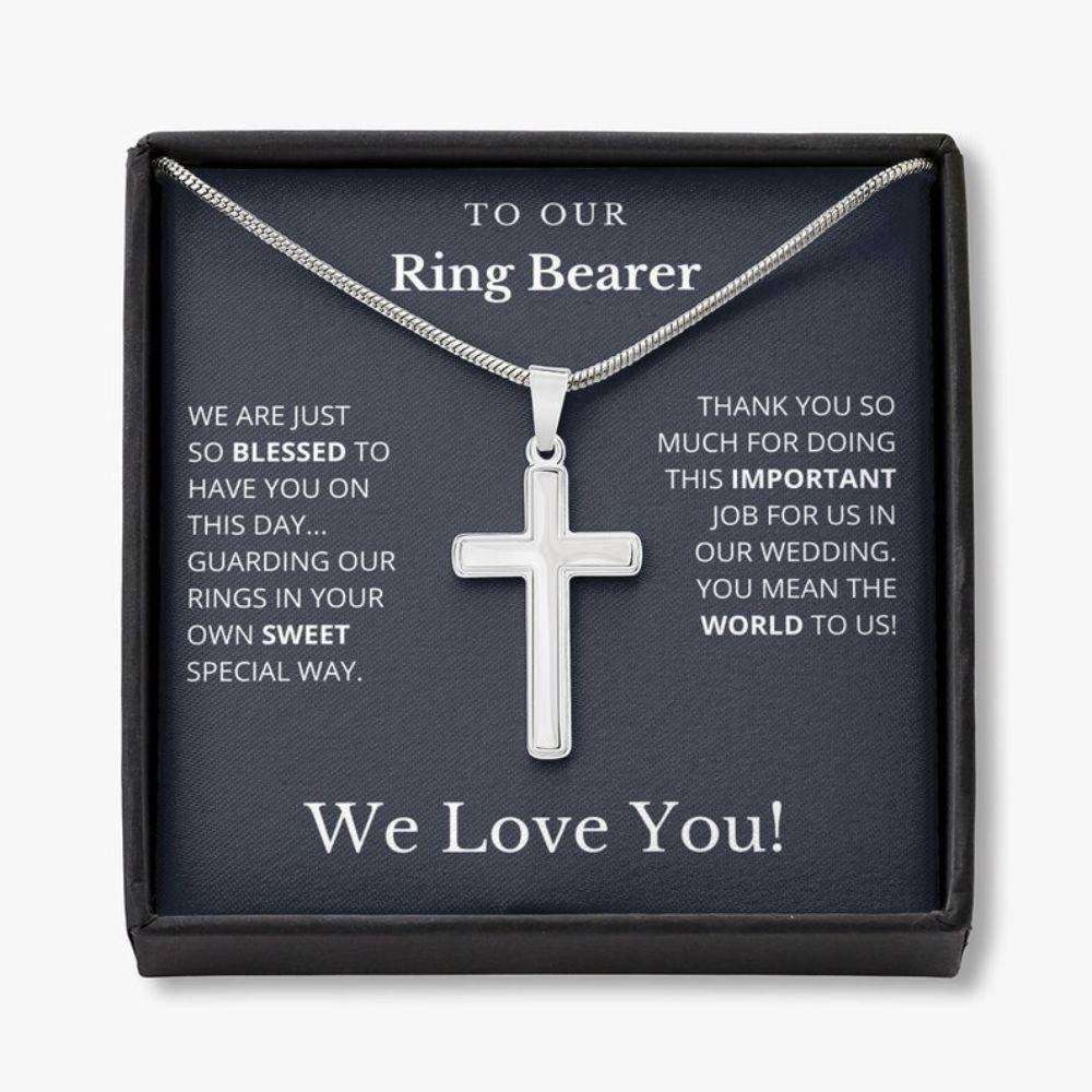 Friend Necklace, To Our Ring Bearer Necklace “ We Love You, Ring Bearer Gift, Wedding Gifts Rakva