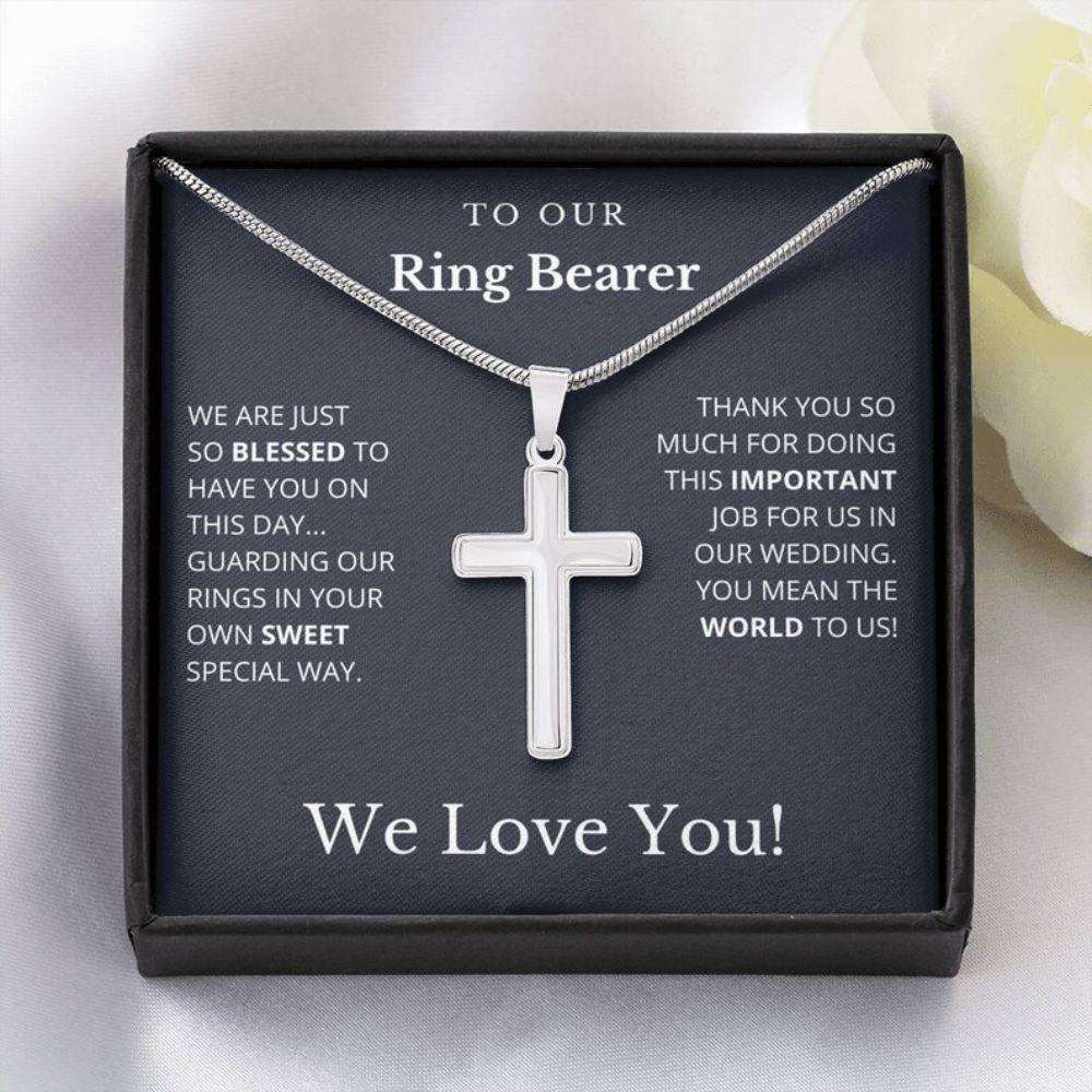 Friend Necklace, To Our Ring Bearer Necklace “ We Love You, Ring Bearer Gift, Wedding Gifts Rakva