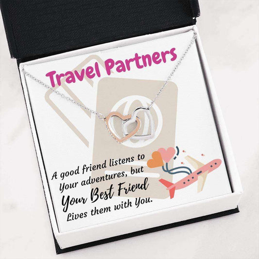 Friend Necklace, Travel Partners Necklace Gift For Best Friend Or Travelling Traveler Vacation Friends Rakva