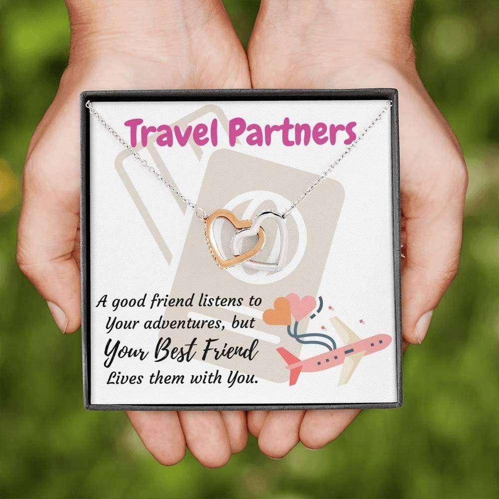 Friend Necklace, Travel Partners Necklace Gift For Best Friend Or Travelling Traveler Vacation Friends Rakva