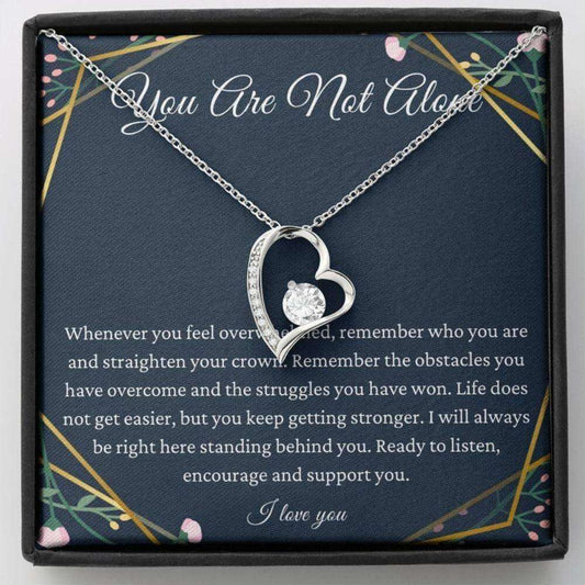 Friend Necklace, You Are Not Alone Necklace For Cancer Support Gift Survivor Inspirational Gift For Patient Miscarriage Gift Rakva
