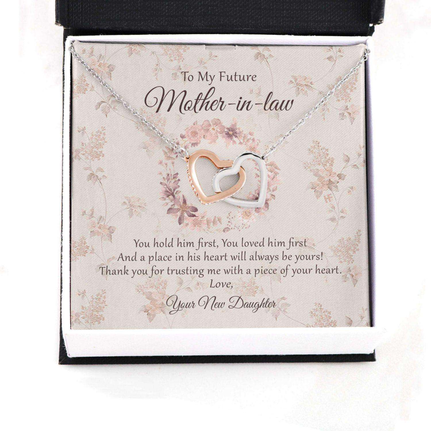 Future Mother In Law Necklace, Gift For Mother’S Day From Daughter, Vintage Message Card Hearts Necklace Gifts For Daughter Rakva