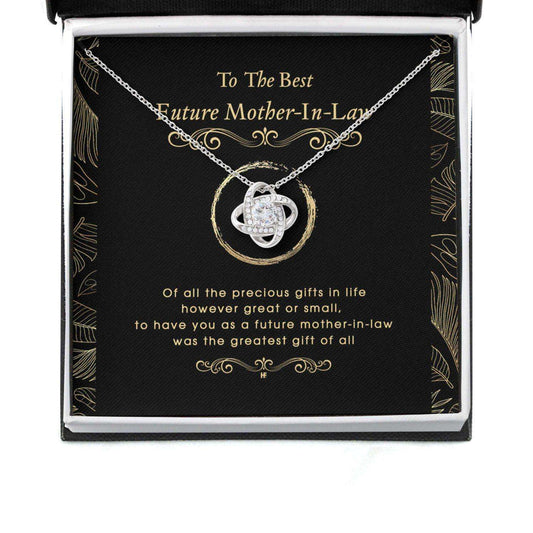 Future Mother In Law Necklace, Gift For Mother’S Day You Are The Greatest Gift, Message Card Love Knot Necklace Gifts for Mother In Law Rakva