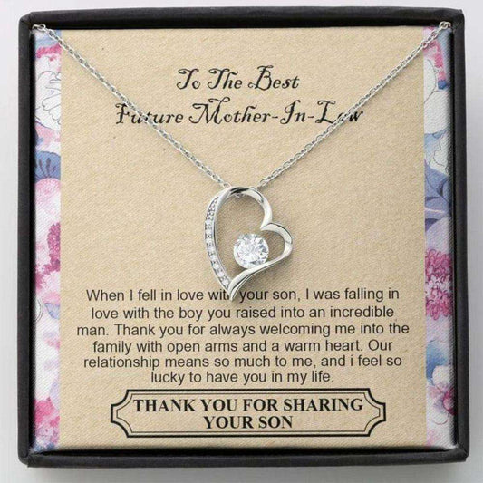 Future Mother-In-Law Necklace, To The Best Future Mother In Law, Thank You For Always Welcoming Me Necklace Rakva