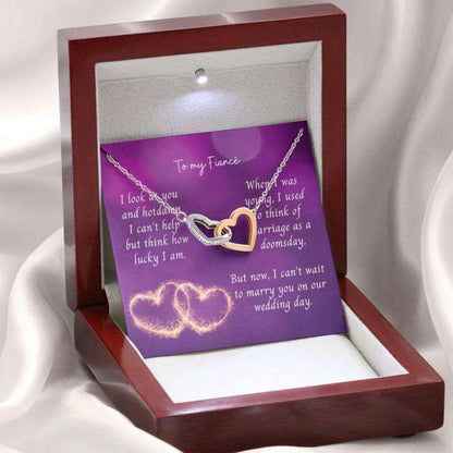 Future Wife Necklace, Gift Necklace Message Card “ Funny Purple To My Fiance Gifts For Friend Rakva