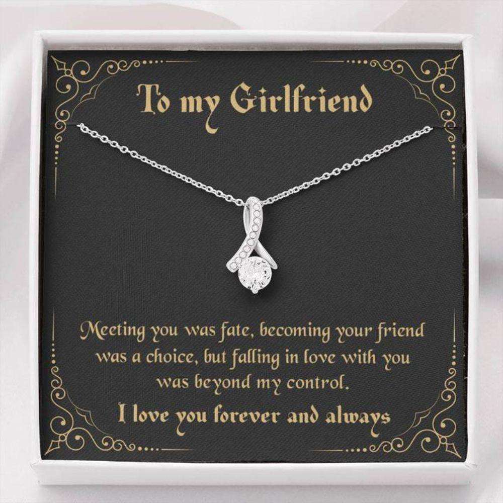 Future Wife Necklace, Girlfriend Necklace, To My Girlfriend Necklace Gift “ Meeting You Was Fate For Karwa Chauth Rakva