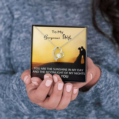 Gift To My Gorgeous Wife - I Love You - 925 Sterling Silver Pendant For Karwa Chauth Rakva