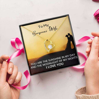 Gift To My Gorgeous Wife - I Love You - 925 Sterling Silver Pendant For Karwa Chauth Rakva