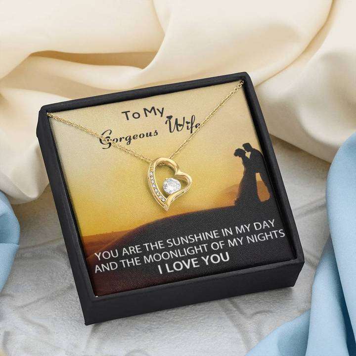 Gift To My Gorgeous Wife - I Love You - 925 Sterling Silver Pendant For Karwa Chauth Rakva