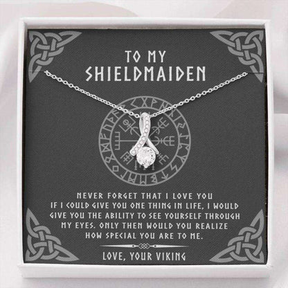 Girlfriend Necklace, Future Wife Necklace, Wife Necklace, To My Shieldmaiden Necklace “ Never Forget That I Love You For Karwa Chauth Rakva