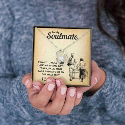 Girlfriend Necklace, Future Wife Necklace, Wife Necklace, To My Soulmate Bags Heart Necklace Gift For Karwa Chauth Rakva