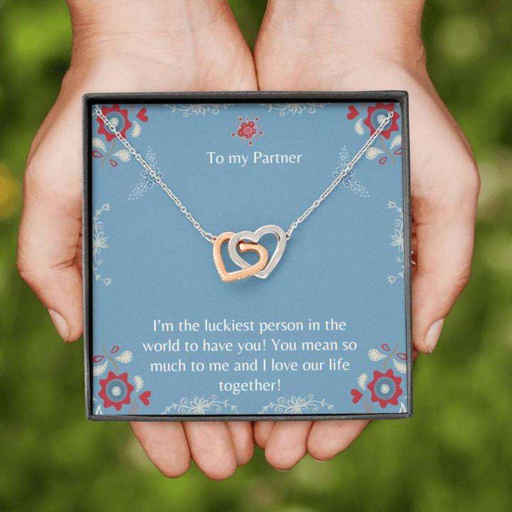 Girlfriend Necklace, Gift Necklace With Message Card To My Partner Blue Gifts For Friend Rakva
