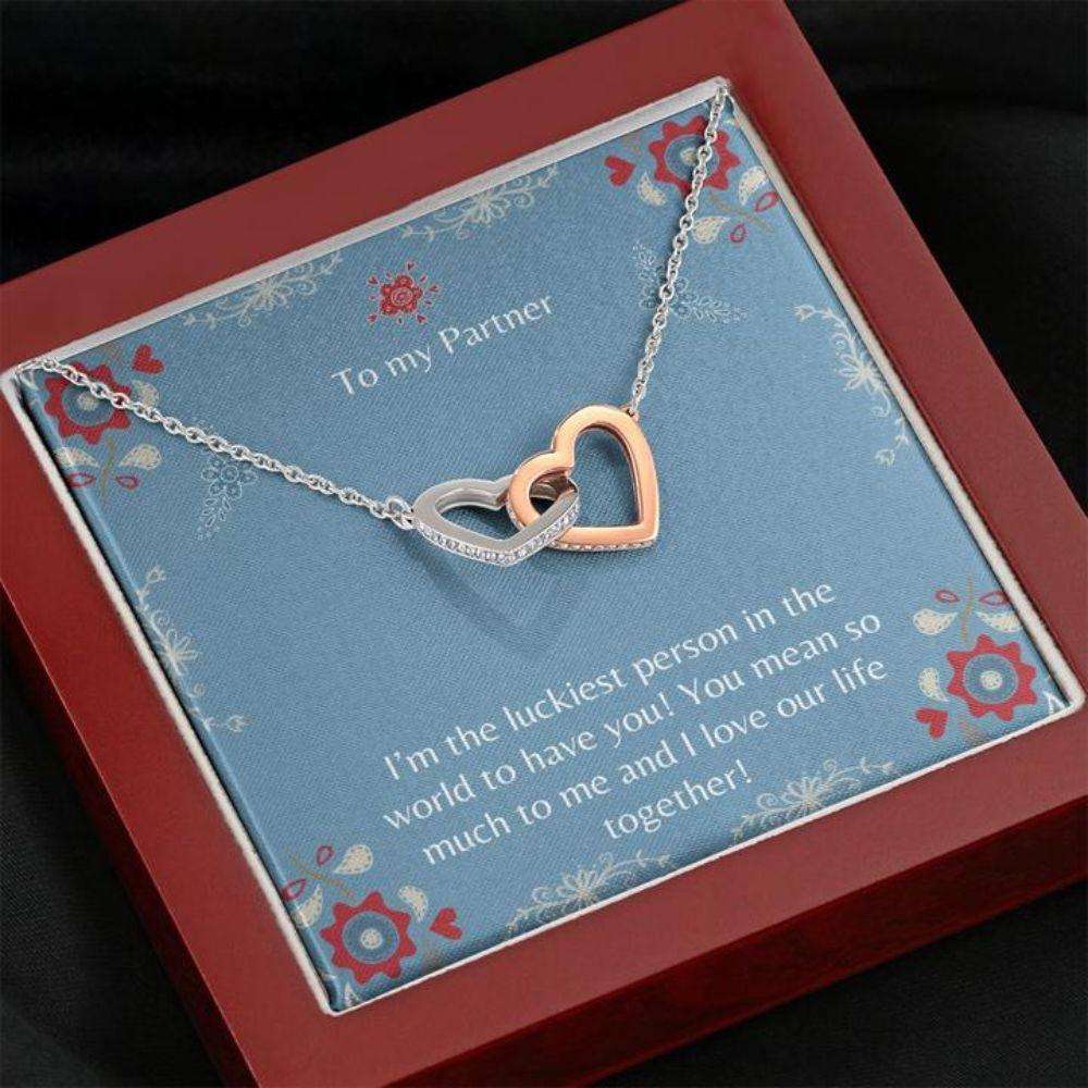 Girlfriend Necklace, Gift Necklace With Message Card To My Partner Blue Gifts For Friend Rakva