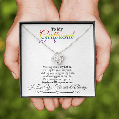 Girlfriend Necklace, Hers And Hers Necklace Gift, Lesbian Lgbt Girlfriend, Lgbt Necklace For Her Rakva