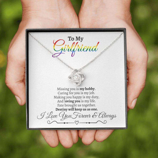 Girlfriend Necklace, Hers And Hers Necklace Gift, Lesbian Lgbt Girlfriend, Lgbt Necklace For Her Rakva