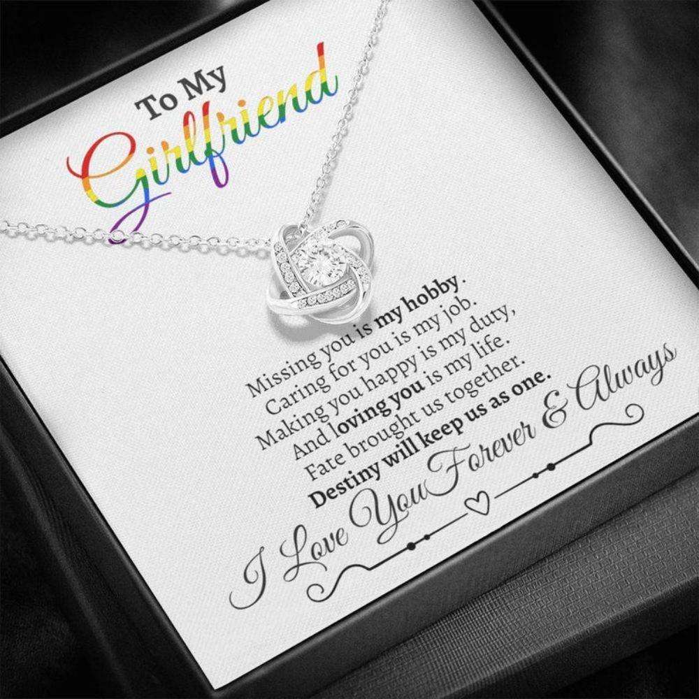 Girlfriend Necklace, Hers And Hers Necklace Gift, Lesbian Lgbt Girlfriend, Lgbt Necklace For Her Rakva