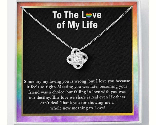 Girlfriend Necklace, Lesbian Couple Joint Hearts Necklace, Lgbt Gift, Lesbian Wedding, Rainbow Flag Rakva