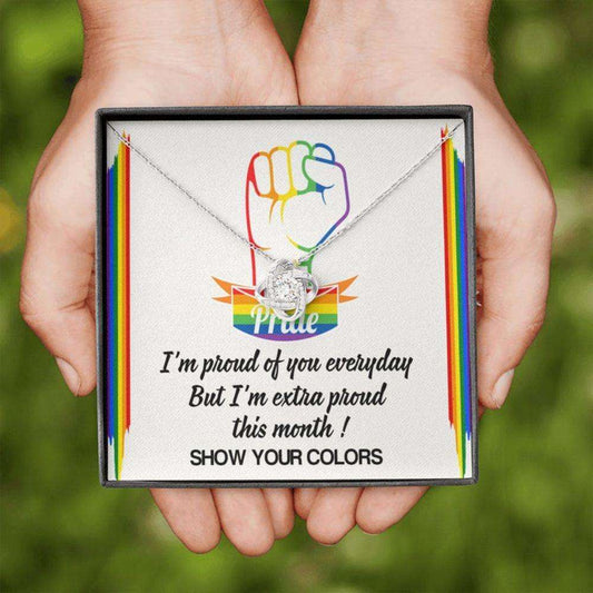 Girlfriend Necklace, Lgbt Love Knot Necklace, Transgender Pride, Gay Pride, Lesbian Pride, Love Is Love Rakva
