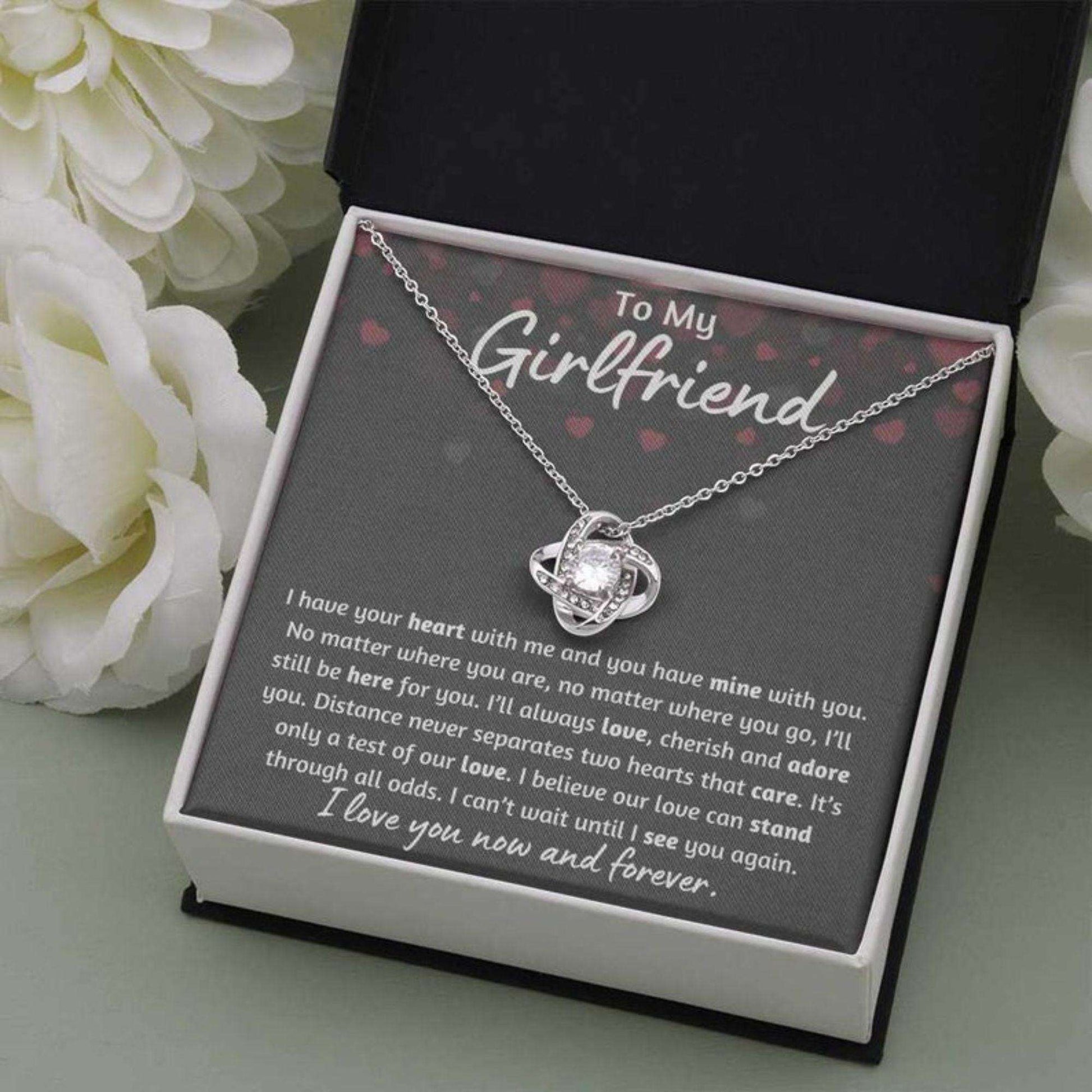 Girlfriend Necklace, Long Distance Girlfriend Birthday Anniversary
