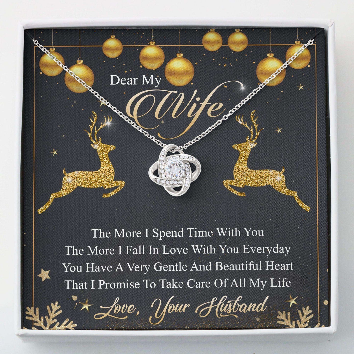 Girlfriend Necklace, Love Knots Necklace “ Dear My Wife Christmas Necklace Gifts Gifts For Friend Rakva