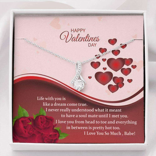 Girlfriend Necklace, Necklace Pendant Cubic Zirconia Gift For Her Valentine Gift “ A Dream Come True! Gifts For Friend Rakva