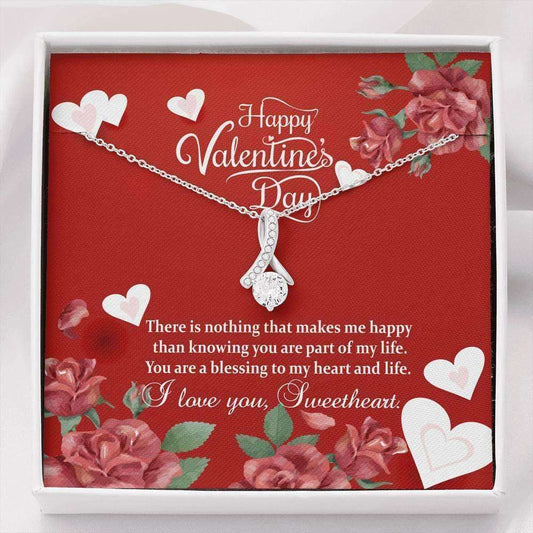 Girlfriend Necklace, Necklace Pendant Cubic Zirconia Gift For Her Valentine Gift “ You Make Me Happy! Gifts For Friend Rakva