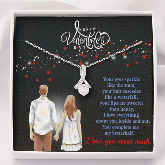 Girlfriend Necklace, Necklace Pendant Cubic Zirconia Valentine Gift For Girlfriend “ You Complete Me! Gifts For Friend Rakva