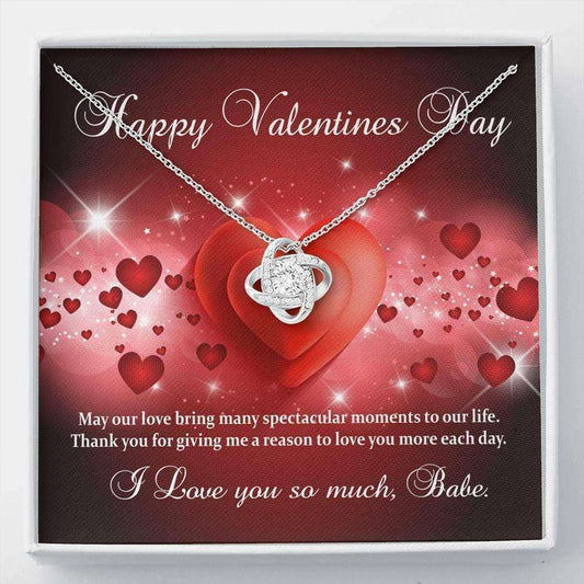 Girlfriend Necklace, Valentines Day Gift For Girlfriend “ Love Knot Necklace “ I Love You More Each Day! Gifts For Friend Rakva