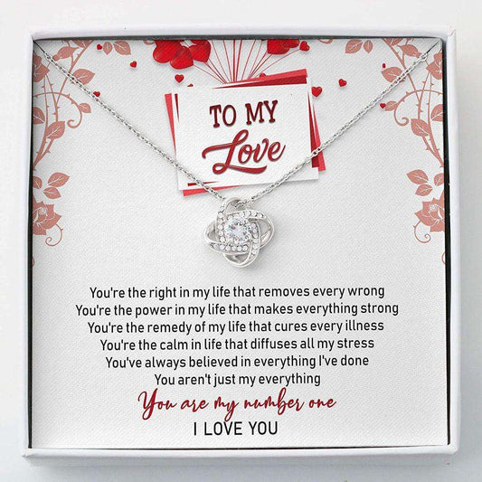 Girlfriend Necklace, Wife Necklace, To My Love Necklace “ Necklace Gifts For Her “ Love Knot Necklace With Gift Box For Karwa Chauth Rakva