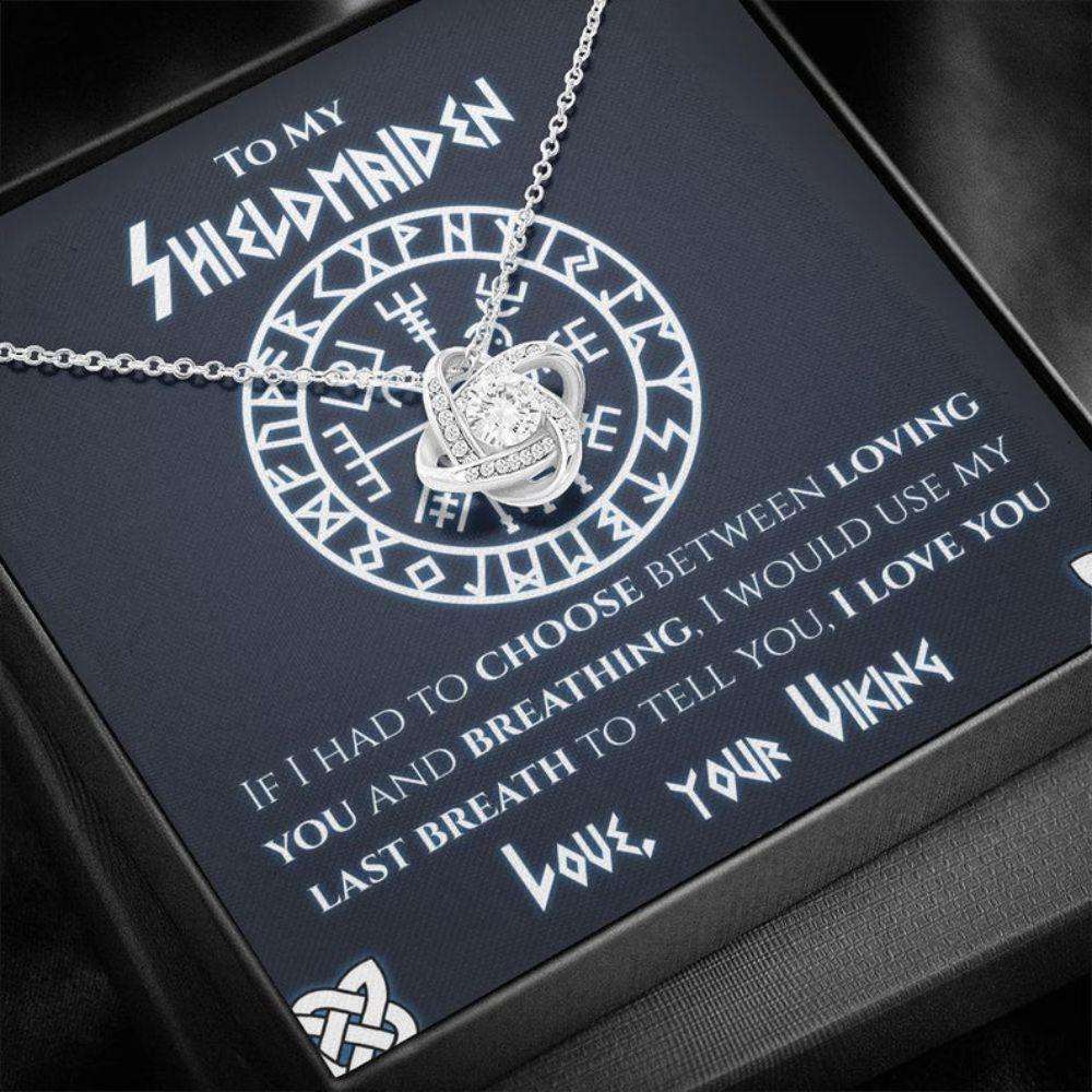Girlfriend Necklace, Wife Necklace, To My Shieldmaiden Necklace From Viking, Gift For Wife, Girlfriend, Fiance, Future Wife For Karwa Chauth Rakva