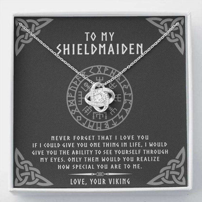 Girlfriend Necklace, Wife Necklace, To My Shieldmaiden Necklace “ Never Forget That I Love You “ Gift For Wife Future Wife Girlfriend For Karwa Chauth Rakva