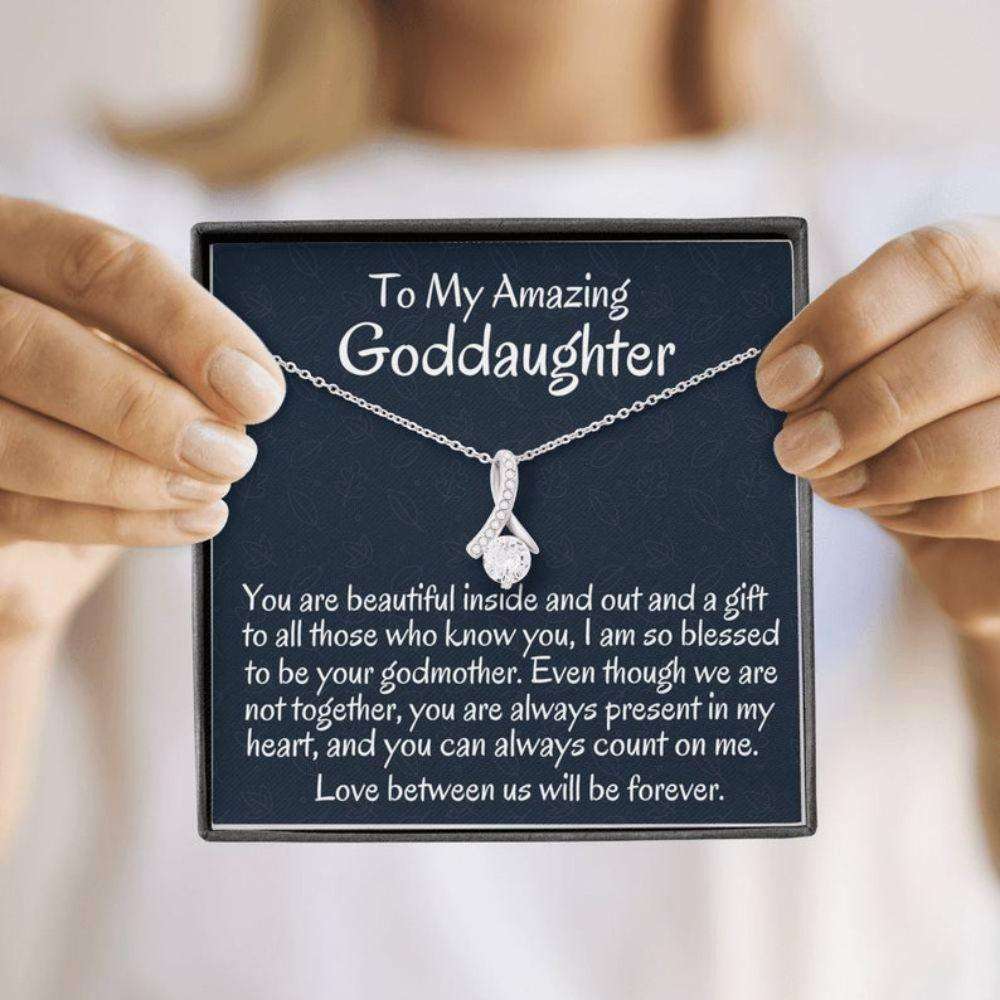 Goddaughter Necklace, To My Goddaughter Gift From Godmother Necklace Gift For Baptism, Confirmation, Graduation Birthday Gifts For Daughter Rakva