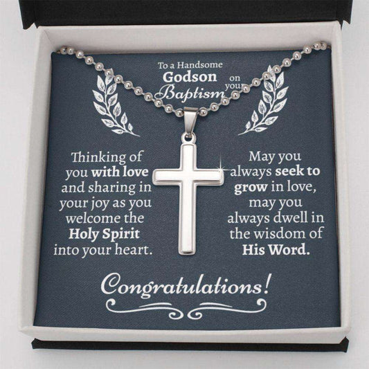 Godson Necklace, Godson Baptism Gift, Baptism Gift From Godparents, Godson Gift From Godfather, Catholic Baptism Gift For Godson Gifts For Goddaughter / Godson Necklace Rakva