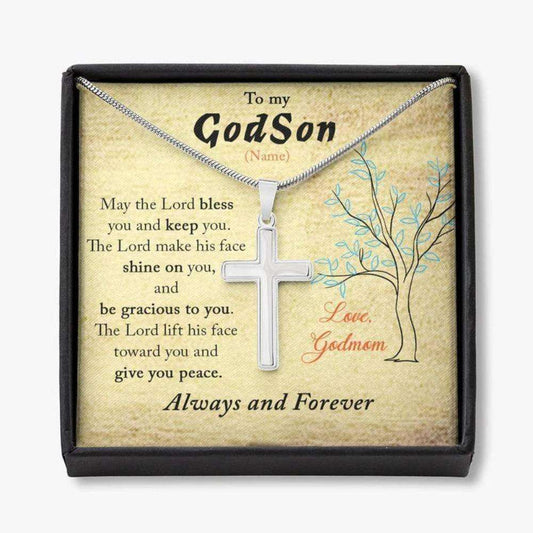 Godson Necklace, To My Godson Cross Necklace, Godson Gift From Godmom, Graduation For Archievement Rakva