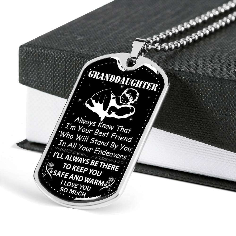 Granddaughter Dog Tag, Custom Picture Dog Tag For Granddaughter: Gift For Granddaughter Dog Tag-15 Gifts For Daughter Rakva
