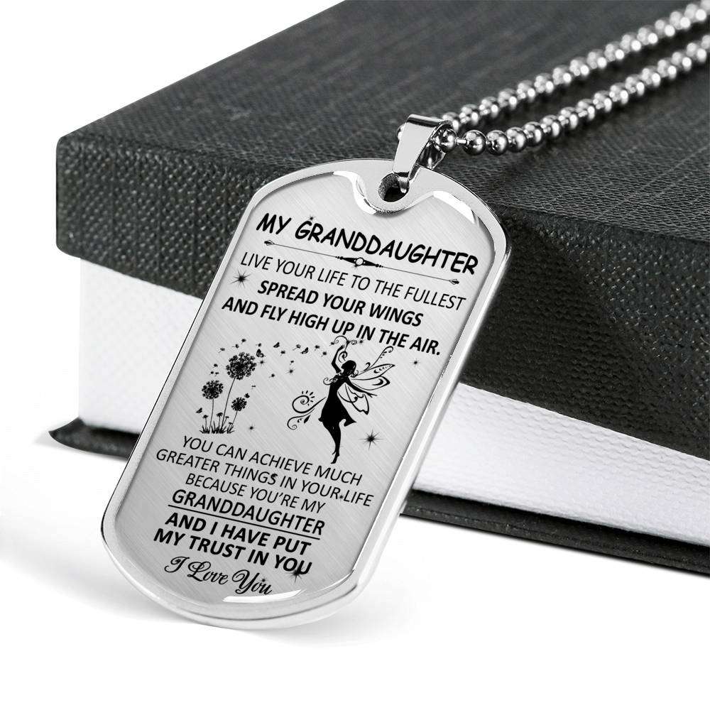 Granddaughter Dog Tag, Custom Picture Dog Tag For Granddaughter: Gift For Granddaughter Dog Tag-8 Gifts For Daughter Rakva