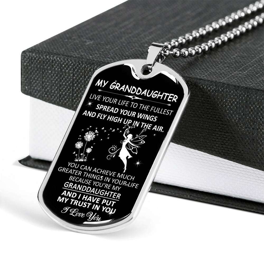 Granddaughter Dog Tag, Custom Picture Dog Tag For Granddaughter: Gift For Granddaughter Dog Tag-9 Gifts For Daughter Rakva