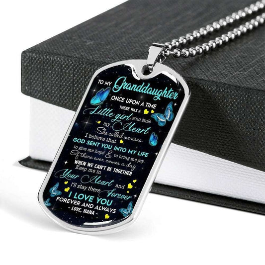 Granddaughter Dog Tag Custom Picture, Love You Forever And Always Dog Tag Military Chain Necklace For Granddaughter Gifts For Daughter Rakva