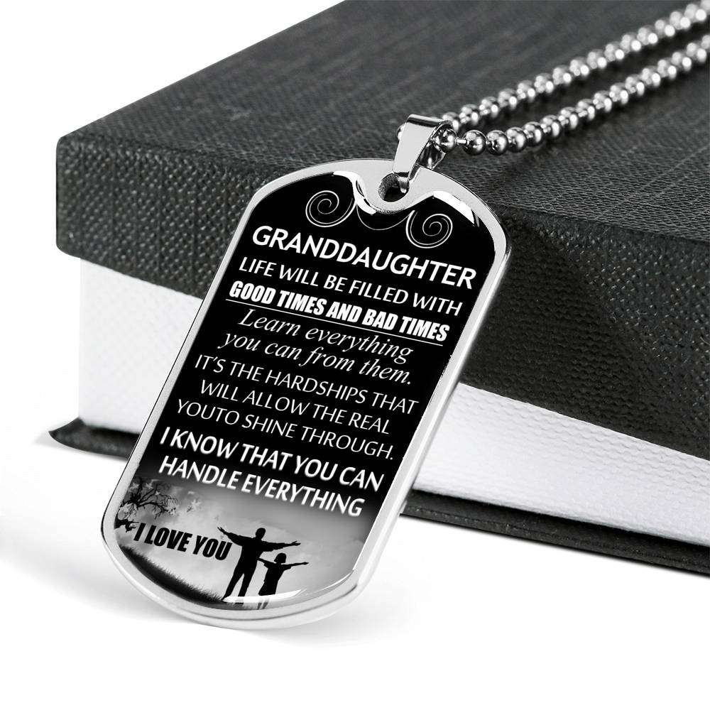 Granddaughter Dog Tag Custom Picture, To My Granddaughter Dog Tag : Gifts From Grandparents, Great Granddaughter Gifts Dog Tag-10 Gifts For Daughter Rakva