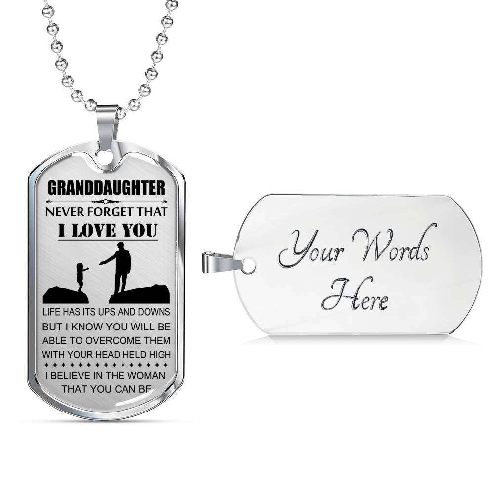 Granddaughter Dog Tag Custom Picture, To My Granddaughter Dog Tag : Gifts From Grandparents, Great Granddaughter Gifts Dog Tag-21 Gifts For Daughter Rakva