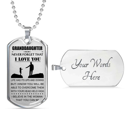 Granddaughter Dog Tag Custom Picture, To My Granddaughter Dog Tag : Gifts From Grandparents, Great Granddaughter Gifts Dog Tag-21 Gifts For Daughter Rakva