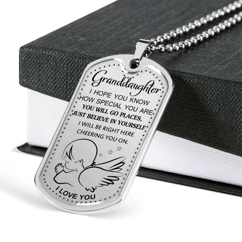 Granddaughter Dog Tag Custom Picture, To My Granddaughter Dog Tag : Gifts From Grandparents, Great Granddaughter Gifts Dog Tag-23 Gifts For Daughter Rakva