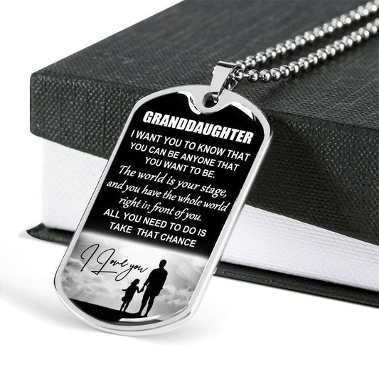 Granddaughter Dog Tag Custom Picture, To My Granddaughter Dog Tag : Gifts From Grandparents, Great Granddaughter Gifts Dog Tag-26 Gifts For Daughter Rakva