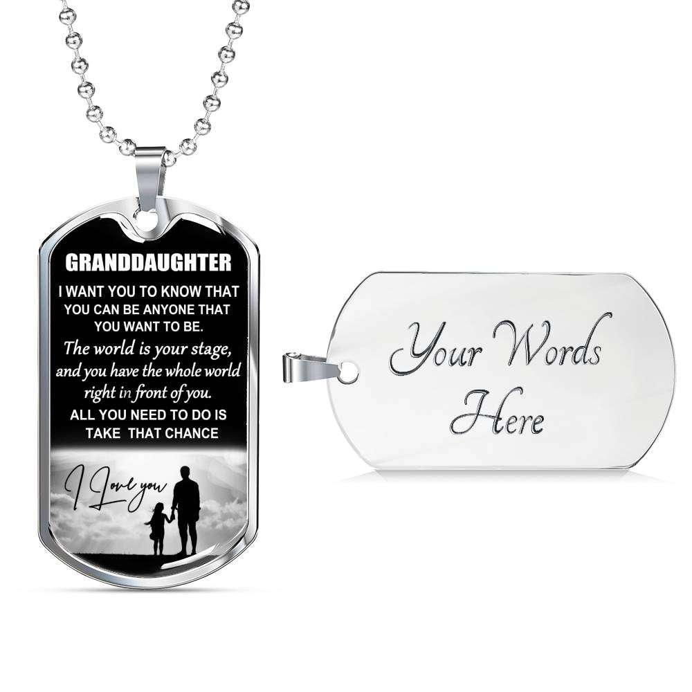 Granddaughter Dog Tag Custom Picture, To My Granddaughter Dog Tag : Gifts From Grandparents, Great Granddaughter Gifts Dog Tag-26 Gifts For Daughter Rakva