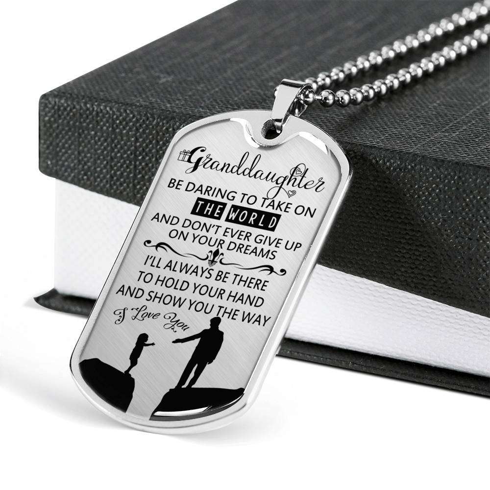 Granddaughter Dog Tag Custom Picture, To My Granddaughter Dog Tag : Gifts From Grandparents, Great Granddaughter Gifts Dog Tag-3 Gifts For Daughter Rakva