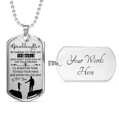 Granddaughter Dog Tag Custom Picture, To My Granddaughter Dog Tag : Gifts From Grandparents, Great Granddaughter Gifts Dog Tag-3 Gifts For Daughter Rakva