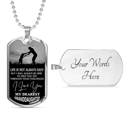 Granddaughter Dog Tag Custom Picture, To My Granddaughter Dog Tag : Gifts From Grandparents, Great Granddaughter Gifts Dog Tag-4 Gifts For Daughter Rakva