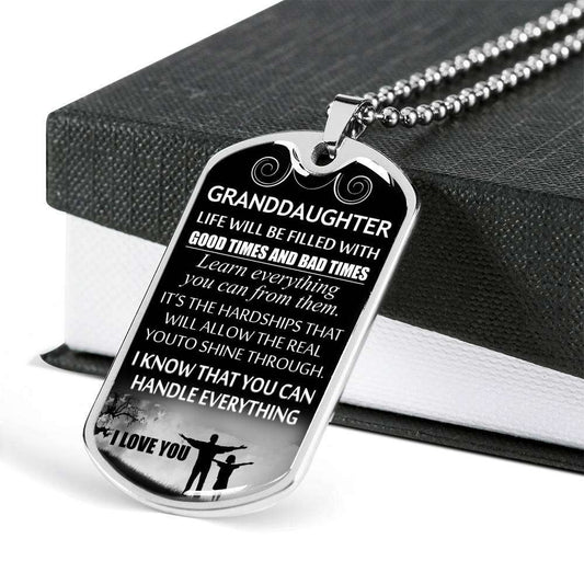 Granddaughter Dog Tag, To My Granddaughter Dog Tag : Gifts From Grandparents, Great Granddaughter Gifts Dog Tag-10 Gifts For Daughter Rakva
