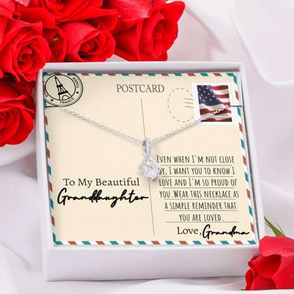 Granddaughter Necklace, Beautiful Granddaughter Long Distance Necklace, Granddaughter Gift From Grandma Gifts For Daughter Rakva