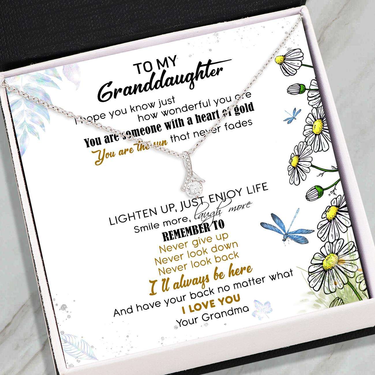 Granddaughter Necklace, Granddaughter Gifts “ Alluring Beauty Necklace “ Grandma To Granddaughter Gift V1 Gifts For Daughter Rakva